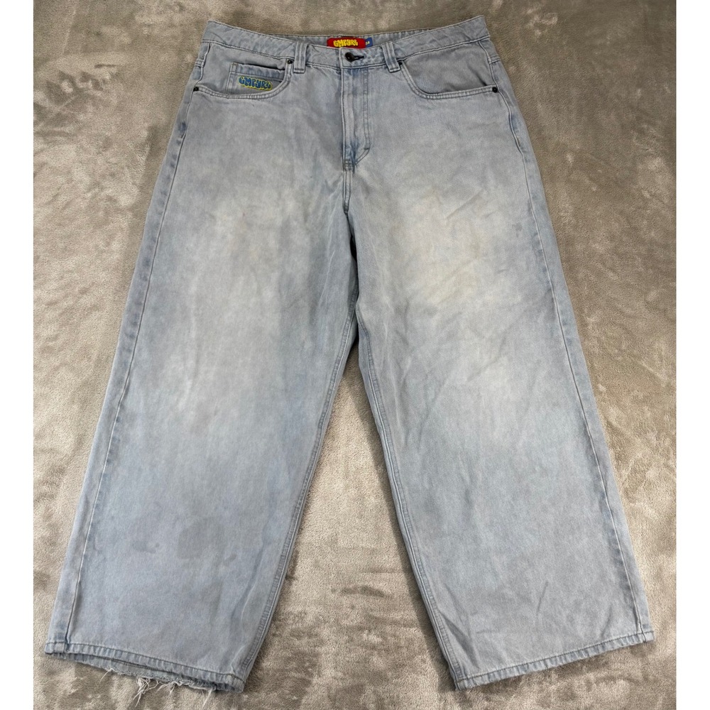 Empyre Skate Jeans Mens 34 Light Wash Blue Fair Wide Leg Baggy Streetwear